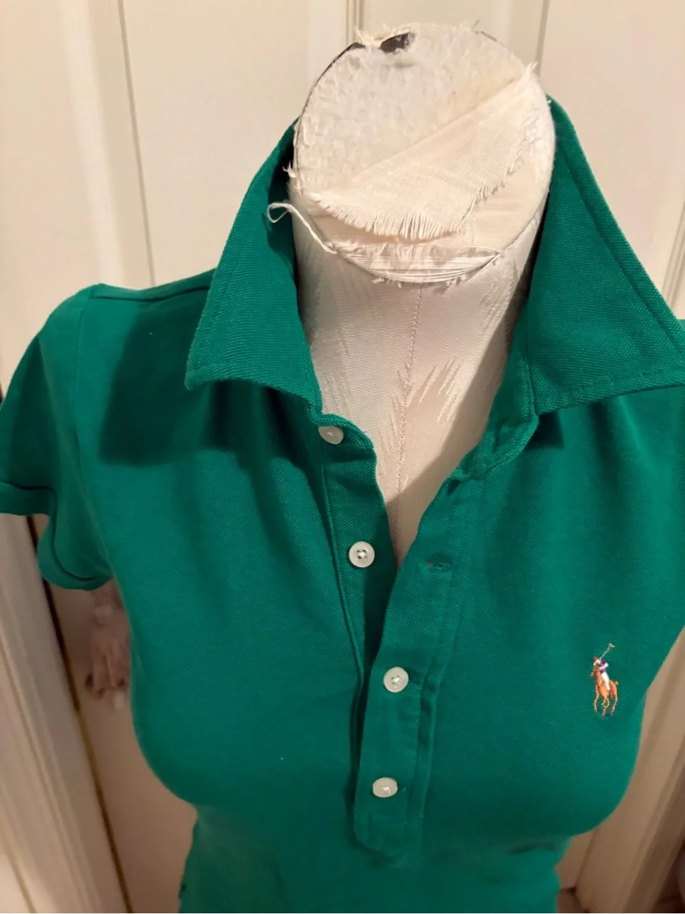 Ralph Lauren Emerald Green Girls' Polo Shirt with Pony Logo Large